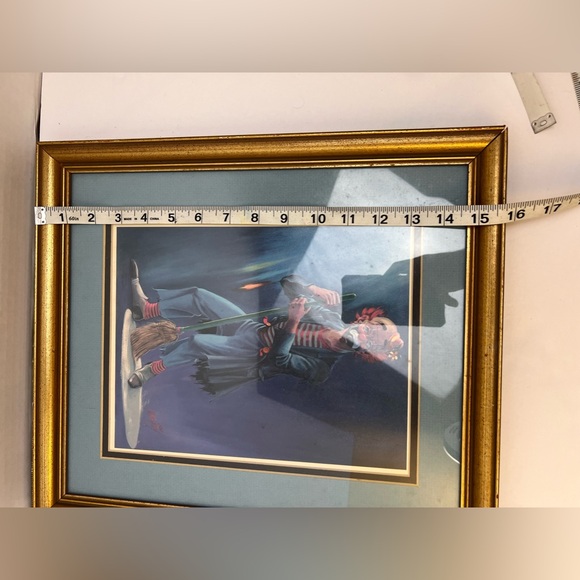 Clown Prints by Jon Rigsby Set Of 2 Blue & Maroon Matted w/Gold Frames Sad/Happy - Picture 5 of 7